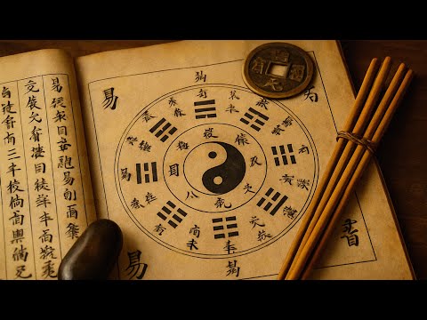 Bản cổ Kinh Dịch với các quẻ và hào viết bằng chữ Triện.