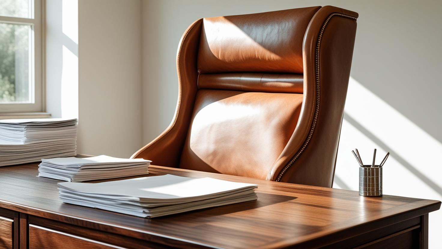 Bố trí bàn làm việc dựa lưng vững chắc tạo cảm giác an toàn.